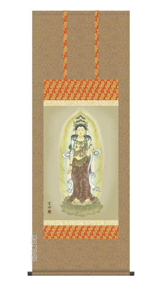 仏用その他 掛け軸 掛軸 仏画十一面観音（清水 雲峰）送料無料 代引手数料無料