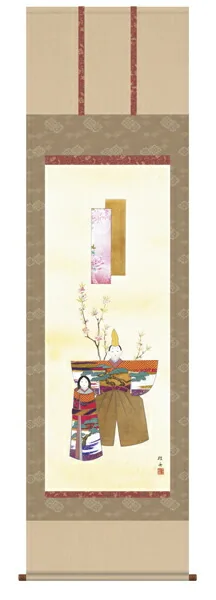 桃の節句・お雛様 掛軸【お雛さま】立雛（長江 桂舟） 商品画像