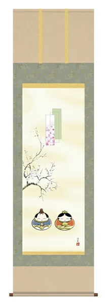 桃の節句・お雛様 掛軸【お雛さま】だるま雛（井川 洋光） 商品画像