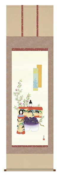 桃の節句・お雛様 掛軸【お雛さま】立雛（野川 秀華） 商品画像