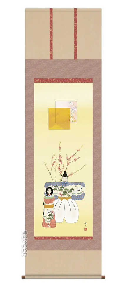 桃の節句・お雛様 掛軸【お雛さま】立雛（森山 観月） 商品画像