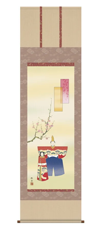 桃の節句・お雛様 掛軸【お雛さま】立雛（長江 桂舟）