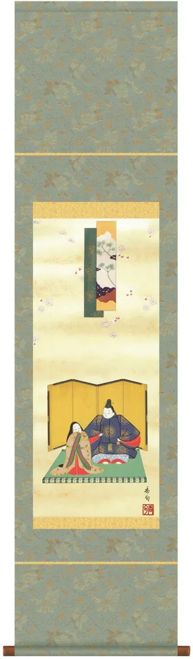 桃の節句・お雛様 掛軸【お雛さま】人形雛（伊藤 香旬）[尺幅]