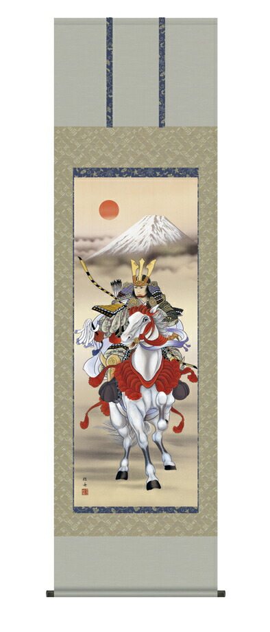 端午の節句 掛軸【武者・節句】白馬武者（長江 桂舟）