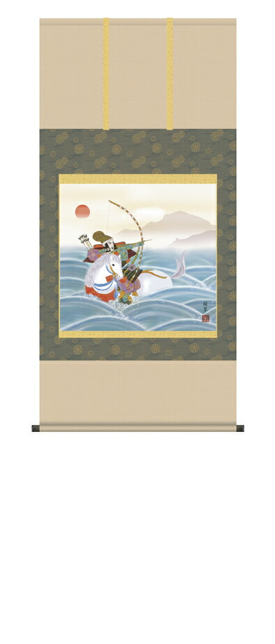 端午の節句 掛軸【武者・節句】波上武者（香山 緑翠）
