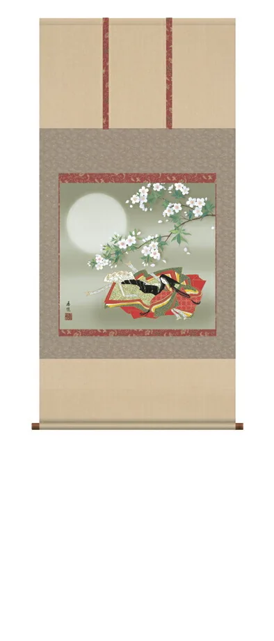 桃の節句・お雛様 掛軸【お雛さま】清少納言～平安雛～（西尾 香悦）