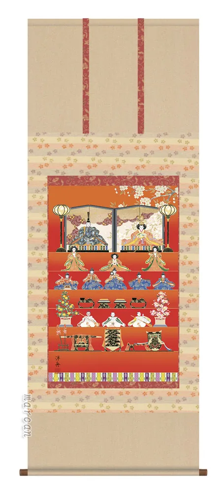 桃の節句・お雛様 掛軸【桃の節句】段飾り雛（小野 洋舟） 商品画像