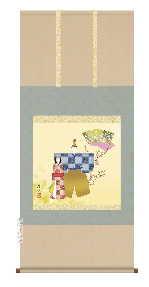 桃の節句・お雛様 掛軸【お雛さま】立雛（伊藤 渓山） 商品画像