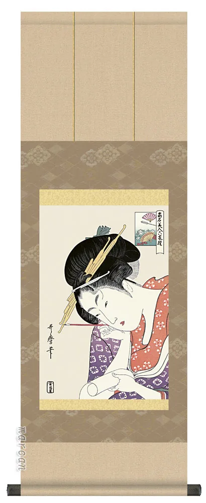浮世絵 掛軸【浮世絵】扇屋花扇（喜多川歌麿）