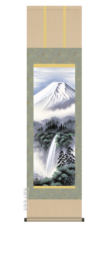 富士山 掛け軸 掛軸 富士 尺三富士幽谷 (鈴村 秀山)