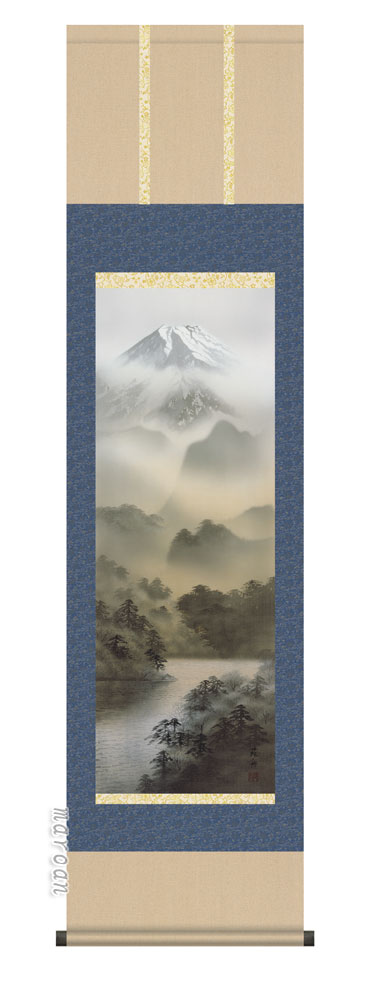 山水画 掛け軸 掛軸 富士山 富士閑景(稲葉 苑舟)【尺三幅】