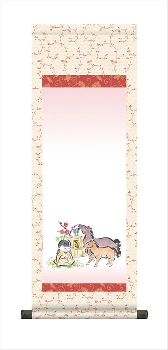 桃の節句・お雛様 節句名入り掛け軸 【お守り午】サイズ：大(110cm)掛軸 販売 名前旗 初節句 桃の節句 お雛… 商品画像